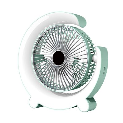 GRABAGECAN 3 Speed Air Cooling Fans with Colorful Light Office Fans Small Desk Fan for Bedroom