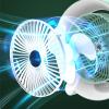 GRABAGECAN 3 Speed Air Cooling Fans with Colorful Light Office Fans Small Desk Fan for Bedroom view 3