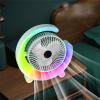GRABAGECAN 3 Speed Air Cooling Fans with Colorful Light Office Fans Small Desk Fan for Bedroom view 4