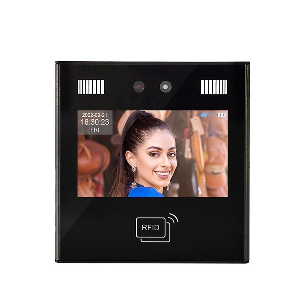 SDVantage Clocking in Machine, 4.3 Inch Ai Dynamic Face Attendance Access Control Recognition Terminal Ai11 Card Swipe Password Face Recognition Attendance Door,1Fingerprint