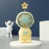 GRABAGECAN Portable Fan Hand-held Astronaut Quiet Small USB Rechargeable Fan with LED Lighting for Student Dormitory Hand Fans view 3
