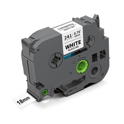 1PK 18mm TZe241 Laminated Label Tape Compatible with TZe141 TZe441 TZe541 TZe641 TZe741 for Label Printer(Black on White)