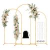 Metal Arch Backdrop Stand Set of 3(6 ft, 5 ft, 4 ft) Party Arch Stands for Wedding, Birthday, Baby Shower, Bridal Shower, Balloon Arched Frame for Garden Decor, Gold Floral Arches,Valentines Day view 1