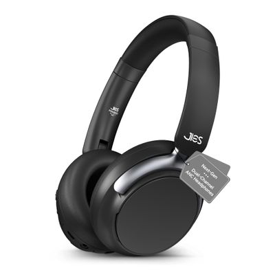 Hybrid Active Noise Cancelling Headphones Over Ear Bluetooth 5.4,160H ANC Playtime with Transparent Mode,Deep Bass,Multipoint,IPX4,Mic for Calls,Wireless Headphones Foldable for Travel,Gym,Work-Black