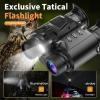 SKIOVEMI Head-Mounted Night Vision Goggles - Rechargeable Night Vision Binoculars/Digital Infrared Goggles for Adults with Manual Focus & 8X Digital Zoom, Include 64GB SD Card view 4