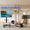 GCCSJ Mobile TV Cart on Wheels, Mobile TV Stand with Power Outlet, Rolling TV Cart for 32-70 inch TVs up to 88 lbs, Height Adjustable Portable TV Stand on Wheels view 3