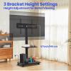 GCCSJ Mobile TV Cart on Wheels, Mobile TV Stand with Power Outlet, Rolling TV Cart for 32-70 inch TVs up to 88 lbs, Height Adjustable Portable TV Stand on Wheels view 4