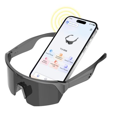 GenXenon Cycling AI Smart Glasses for Men Women, AI Translator Powered by ChatGPT, Support 160+ Languages, Bluetooth Running Sunglasses with Polarized Lenses for Sports Outdoor ActivitiesSiliver