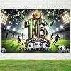 BlissYard Soccer 16th Birthday Banner 71x43 Inch Polyester Party Decor view 4
