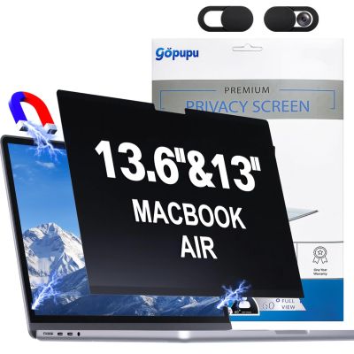 Magnetic Privacy Screen Camera Cover Compatible with Macbook Air 13.6 inch Screen Filter 2022-2026 M2 M3 M4 M5, Removable Mac Air 13.6 inch Screen Protector Privacy A2681 A3240 A3449 A3113 Anti Glare Blue Light Anti Spy