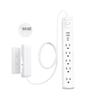 2 Prong Power Strip, NUTICT 2 Prong to 3 Prong Outlet Adapter, Flat Extension Cord with Outlet Cover 10FT, 5-Outlet & 4 USB Ports, 1440J Surge Protector, Wall Mountable, Ideal for Old House, White view 1