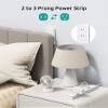 2 Prong Power Strip, NUTICT 2 Prong to 3 Prong Outlet Adapter, 3FT Flat Extension Cord with Outlet Cover, 5-Outlet & 4 USB Ports, 1440J Surge Protector, Wall Mountable, Ideal for Old House, White view 2