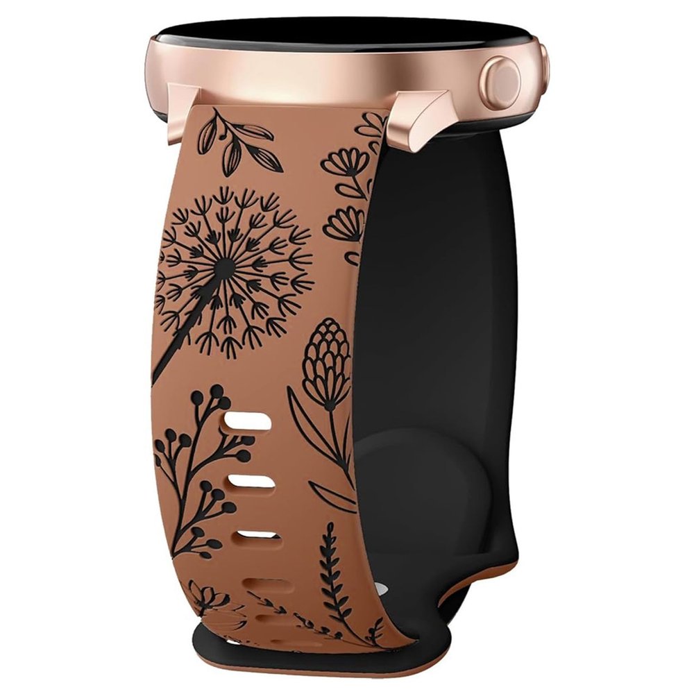 20mm Width Silicone Straps Belt with Dandelions Design for Smartwatches Repalcement Accessory Women's Sports Watch Straps