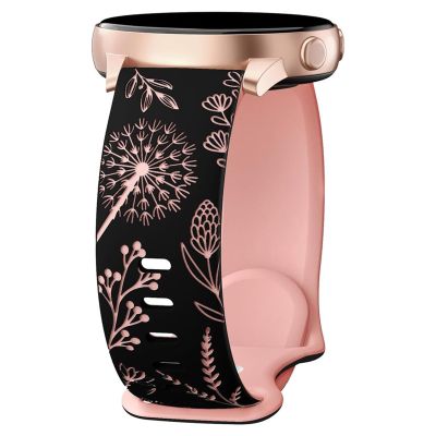 20mm Width Silicone Straps Belt with Dandelions Design for Smartwatches Repalcement Accessory Women's Sports Watch Straps