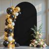 7.2 ft Arch Backdrop Cover Black - Double-Sided Spandex Arch Covers Stretchy Backdrop for Balloon Arches Birthday Party Baby Shower Banquet Wedding Photo Background view 1