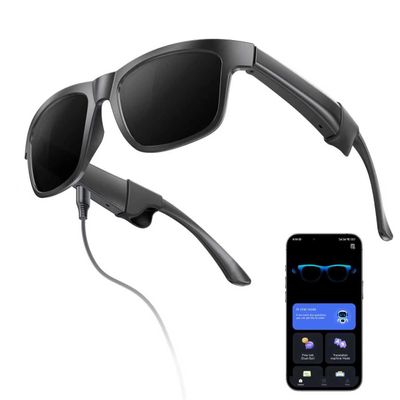 AI Smart Translation Glasses with Chat GPT for Adults,Multifunctional Bluetooth Glasses with Calls, Voice Assistant, Open-Ear Stereo Speakers, Blue Light Filter & UV Protection and USB Charging