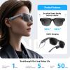AI Smart Translation Glasses with Chat GPT for Adults,Multifunctional Bluetooth Glasses with Calls, Voice Assistant, Open-Ear Stereo Speakers, Blue Light Filter & UV Protection and USB Charging view 4