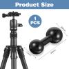 Exircy Aluminum 20mm Ball to 17mm Ball Adapter Extension Connector, Black Balls Mount Arm for GPS Devices with 17mm Balls Connections, Compatible with Dash Mount Arm view 2