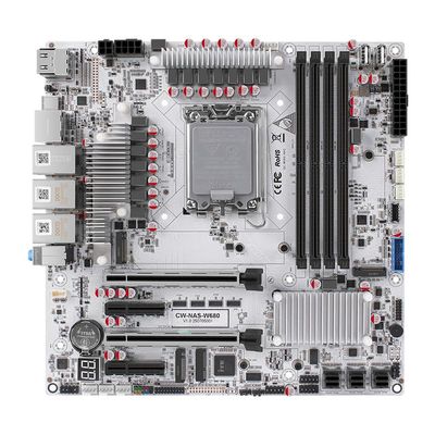 oaknode W680 12 Bay NAS ATX10Gbps Server NAS Motherboard Workstation/Server Grad Four ddr5 Two hdmi Two dp, 2x2.5G 3xnvme Support vPro Remote Management FunctionMotherboard+3xSFF8643