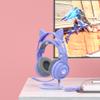 Gaming Headset with Detachable Cat Ears for PC/PS4/PS5, Stereo Surround Sound Gaming Headphones with Noise Canceling Flexible Mic, Computer Headset with 3.5mm Jack & RGB Light(Purple) view 2