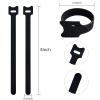100 PCS 8 Inches Black Reusable Cable Ties, Adjustable Cord Straps, Cable Organizer, Cord Wrap and Hook Loop Cords Management view 2
