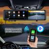12" Car DVR Rearview Mirror Dash Cam Car Camera Front Rear Full HD 1080P Android 14.0 OS 8Core RAM 4GB+ROM 64GB Carpaly Android Auto WiFi Network GPS Navigation Offline Map 24/7h Parking Mode ADAS view 3
