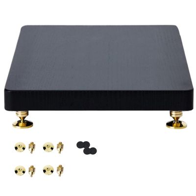 Audio Speaker Stabilizer Base with Fixed Copper Nail,MDF Subwoofer Isolation Stand Platform for Studio, Home, Office(Black B,1Pcs,25cmx30cm)