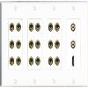 RiteAV 9.2 Surround Sound 9 Speaker 18 Banana Plug Jack Wall Plate w/ 2 RCA Subwoofer + HDMI Female Connectors - 4 Gang [White] view 1
