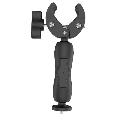 Focket Post Clamp Bracket, Adjustable Aluminum Alloy Bracket with Adapter for Mini Satellite Device on RV Ladder Yachts (Mount & Black Adapter)