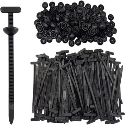 100 Pcs Nylon Universal Cable Tie Buckle with Pin & Button Design for Car Daily Auto Fixing Multipurpose Plastic Cable Ties Tool UV Resistant Zipties High Temperature Locking Zip Ties Holder