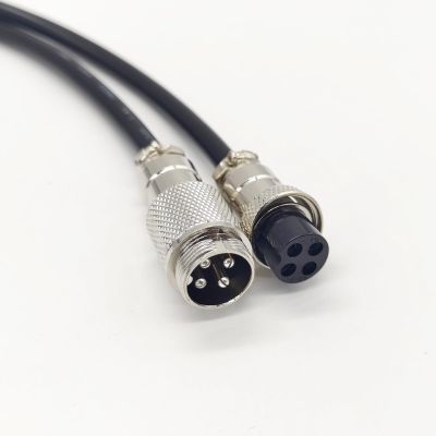 16.4Ft GX12 4Pin Female to Male Aviation Connector Cable,Metal Circular Adapter PVC Connector 5A/125V,12mm for Electrical and Electronic Connections AWG22 Cable 5M