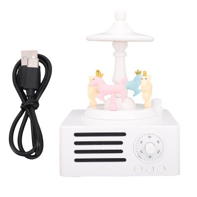 Diydeg Rotating Horse Speaker, Music Box with 360 Degree Stereo Sound, Rotating Horse Decor with AUX and Memory Card Playback, for Car Indoor Outdoor Party
