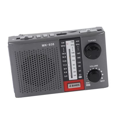 FAUOSWUK Portable AM FM Shortwave Radio, Abs Retro Portable Radio Built in Flashlight with Lanyard for Home Travel Camping