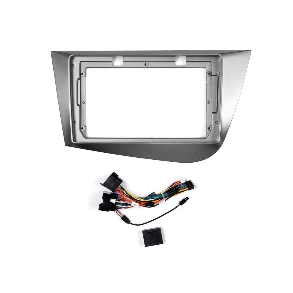 Car Stereo Navigation 9" Android Radio Mounting Frame Mask Bracket with Wiring Harness Specific Designed for Seat Leon 2005 2006 2007 2008 2009 2010 2011 2012 LHD