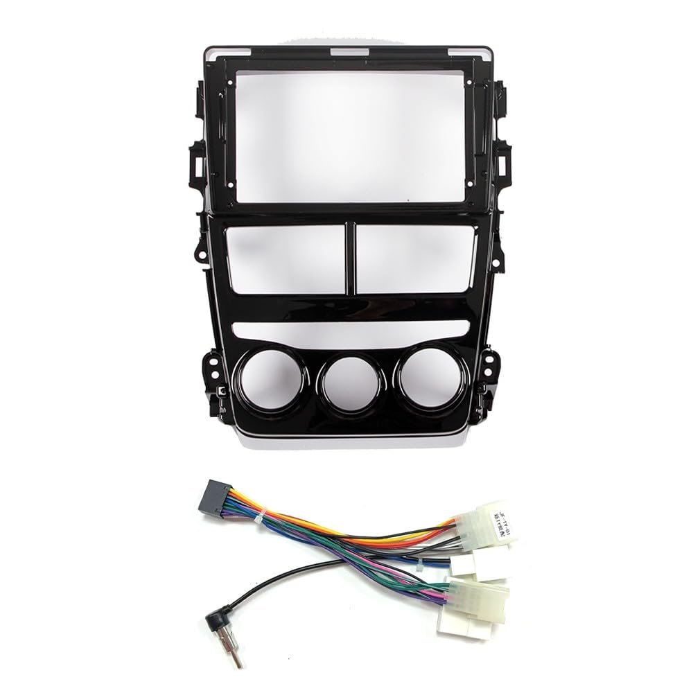 Car Stereo Navigation 9" Android Radio Mounting Frame Mask Bracket with Wiring Harness Specific Designed for Toyota Vios/Yaris 2018 2019 MT LHD