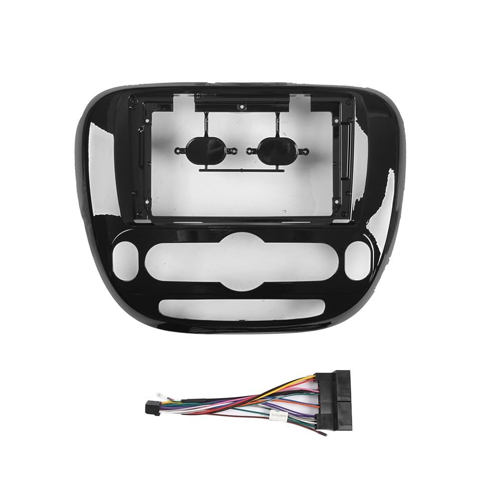 Car Stereo Navigation 9" Android Radio Mounting Frame Mask Bracket with Wiring Harness Specific Designed for Kia Soul 2014 2015 2016 2017 at