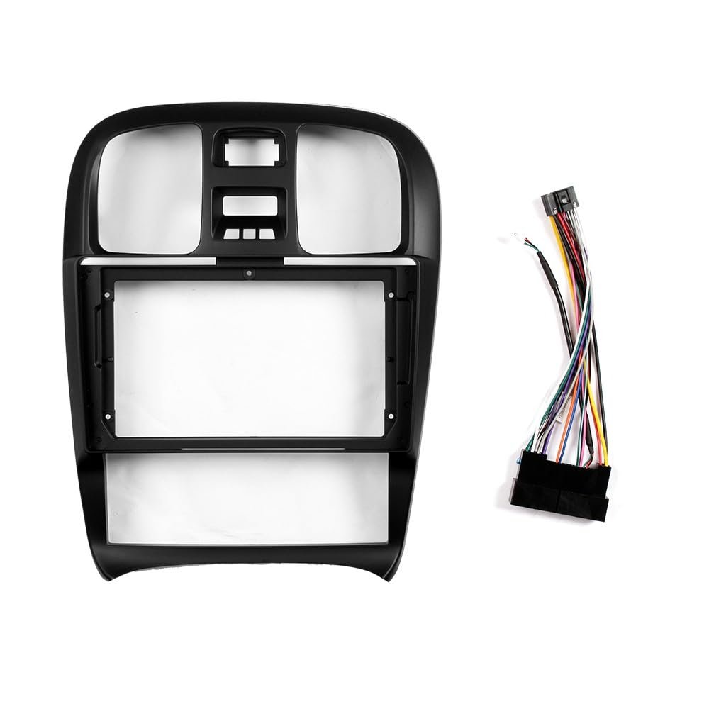 9" Car Stereo Navigation FM Radio Mounting Frame Bracket with Wiring Harness Compatible with Hyundai Sonata 2004 2005 2006 2007 2008
