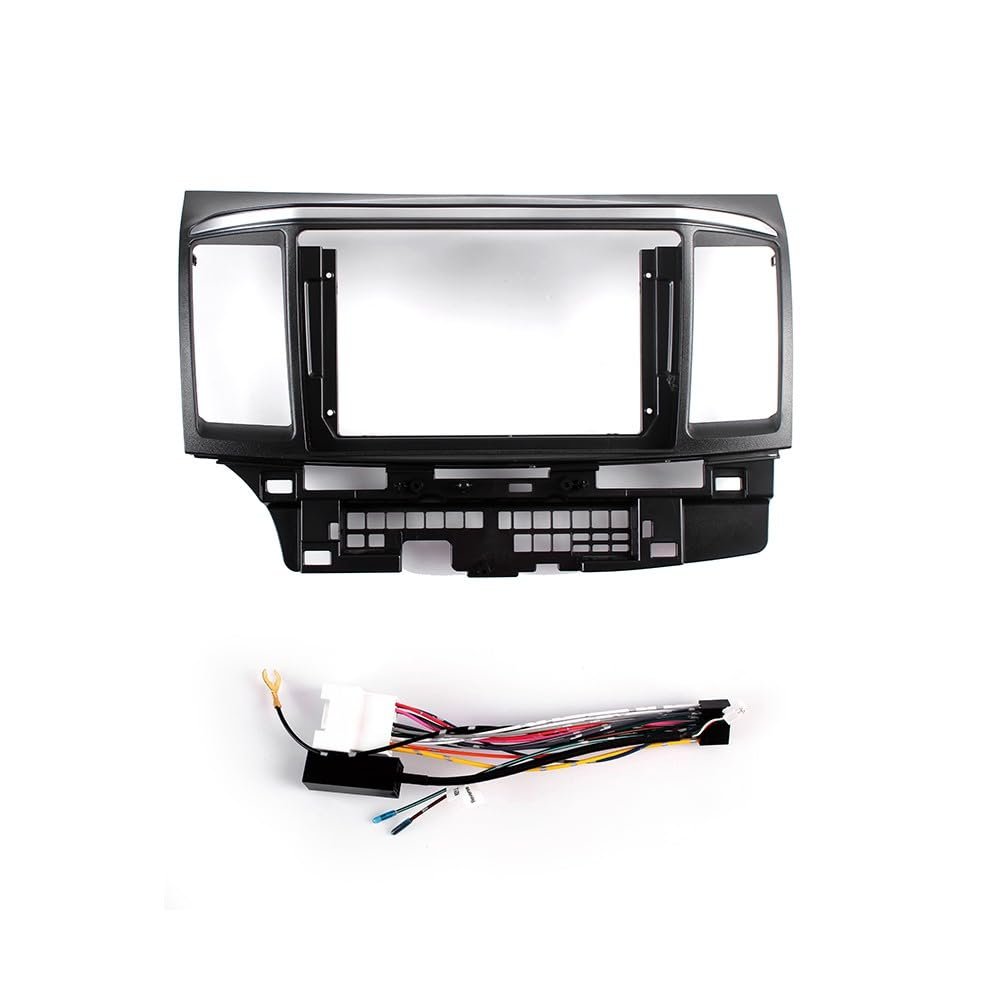 Car Stereo Navigation 9" Android Radio Mounting Frame Mask Bracket with Wiring Harness Specific Designed for Mitsubishi Lancer/Fortis 2010