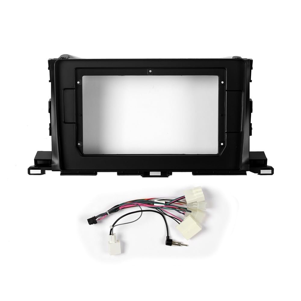 10" Car Stereo Navigation FM Radio Mounting Frame Bracket with Wiring Harness Compatible with Toyota Highlander 2014 2015 2016 2017 2018 2019
