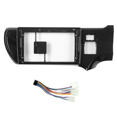 9" Car Stereo Navigation FM Radio Mounting Frame Bracket with Wiring Harness Compatible with Toyota Aqua 2012 2013 2014 UV Black RHD