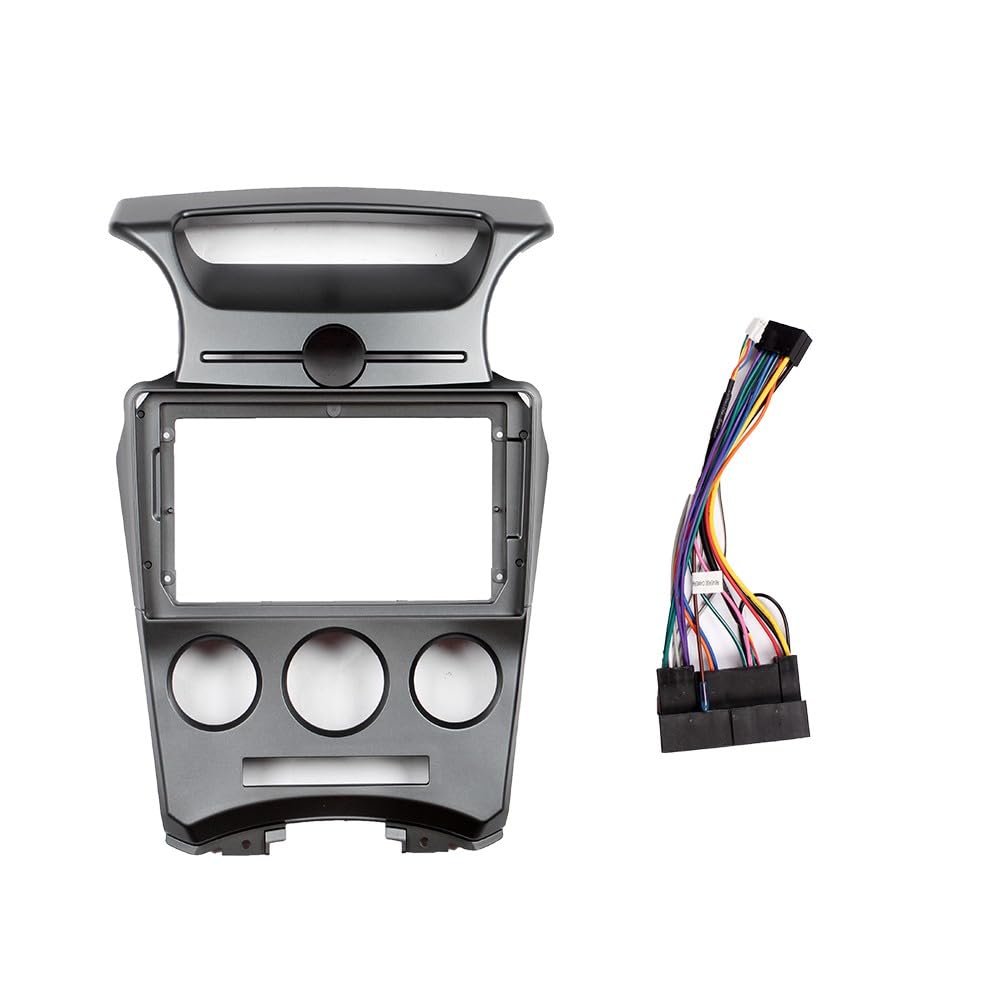 Car Stereo Navigation 9" Android Radio Mounting Frame Mask Bracket with Wiring Harness Specific Designed for Kia Carens 2007 2008 2009 2010 2011 MT