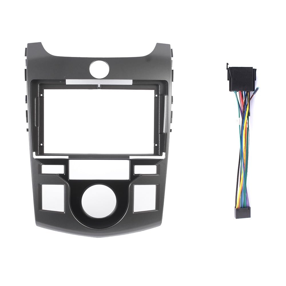 Car Stereo Navigation 9" Android Radio Mounting Frame Mask Bracket with Wiring Harness Specific Designed for Kia Forte Coupe 2009 2010 2011 2012