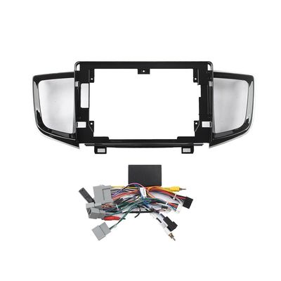 Car Stereo Navigation 10" Android Radio Mounting Frame Mask Bracket with Wiring Harness Specific Designed for Honda Pilot 2016 2017 2018 2019 2020 2021 UV Black
