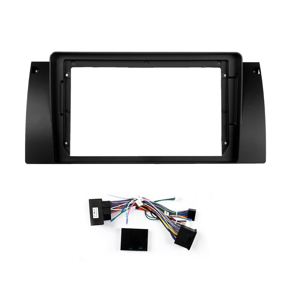 9" Car Stereo Navigation FM Radio Mounting Frame Bracket with Wiring Harness Compatible with BMW M5/E39 1995 1996 1997 1998 1999 2000 2001 2002 2003 X5/E53 2000 2001 2002 2003-2007