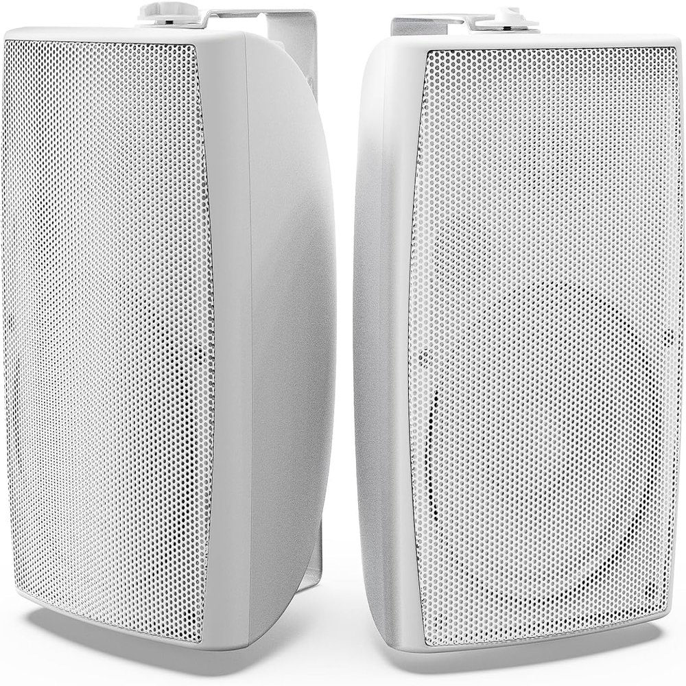 Herdio 8 Inch 600W Outdoor Speakers Passive Waterproof Wired with Powerful Bass, Wall Mount Durable Loud Sound System | Ideal for Large Spaces: Commercial Areas, Spacious Backyards, Auditorium (White)
