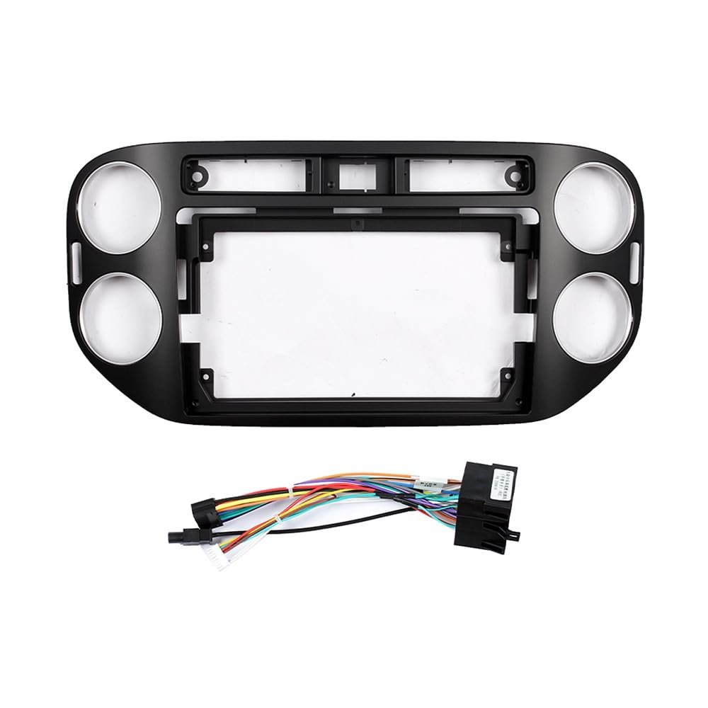 9" Car Stereo Navigation FM Radio Mounting Frame Bracket with Wiring Harness Compatible with VW Tiguan 2010 2011 2012 2013 2014 2015 2016 2017 2018 2019 2020 2021