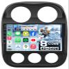 8core 4+64 Car Radio for Jeep Patriot Compass 2010-2016: 10.1 inch Android 13 Touch Screen Stereo CarPlay Android Auto Bluetooth 5GWiFi AM FM RDS SWC 1080P AHD Backup Camera view 1