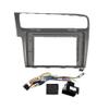 Car Stereo Navigation 10" Android Radio Mounting Frame Mask Bracket with Wiring Harness Specific Designed for VW Golf7 2014 2015 2016 2017 2018 2019 Bush Gray Color view 1