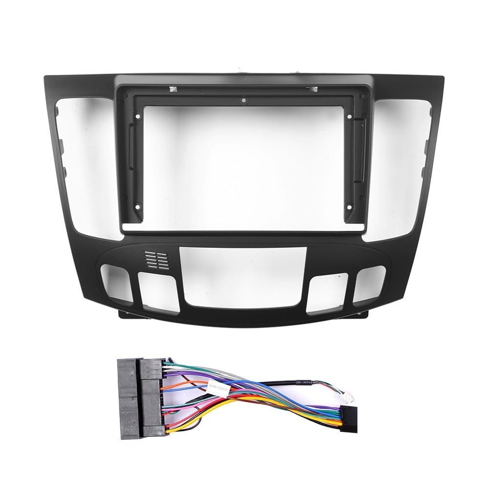 Car Stereo Navigation 9" Android Radio Mounting Frame Mask Bracket with Wiring Harness Specific Designed for Hyundai Sonata 2009 2010 2011 at