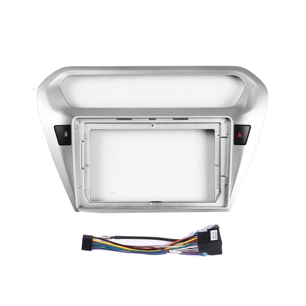 Car Stereo Navigation 9" Android Radio Mounting Frame Mask Bracket with Wiring Harness Specific Designed for Peugeot 301 2013 2014 2015 2016 2017 2018